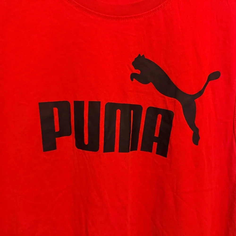 Puma Red Crewneck Logo Tank Top with Black Print